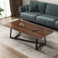Grande table basse moderne pieds antidérapants avec cadre en métal table centrale stable pour bureau à domicile ou salle d'accueil