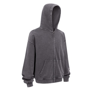 Sudadera con Capucha de Felpa de Algodón de 430 g/m², de Alta Calidad, con Cremallera YKK, Personalizada, Talla Grande, Lavada al Ácido, con Bordado y Estampado - Product Image 2