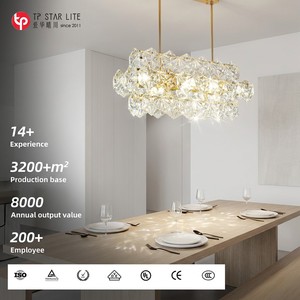 Lustre de bar moderne de luxe en cristal doré, hauteur réglable, E14, pour salle à manger, maison, salon, hôtel - Product Image 1
