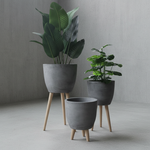 Jardinière <span class=keywords><strong>en</strong></span> céramique avec <span class=keywords><strong>support</strong></span> <span class=keywords><strong>en</strong></span> bois, cylindre de sol moderne, ligne de jardin, décoration de balcon, jardinière <span class=keywords><strong>en</strong></span> céramique - Product Image 3
