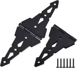 <span class=keywords><strong>Bisagras</strong></span> para Puerta de Granero de Diseño Rústico, de Acero Negro Resistente a la Corrosión con Recubrimiento en Polvo - Product Image 1