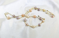 Feirun 9-10mm AA + Edison Baroque Réel Naturel Cauri Shell Bijoux Perle D'eau Douce Bracelet Perle Perle Bracelet pour Femmes