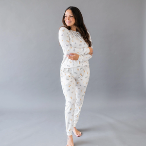 High Quality Elastic Waist Knitted <strong>Thermal</strong> Printed Pajama Set with <strong>Long</strong> <strong>Sleeve</strong> for <strong>Women</strong> Home Wear Custom Spring - Product Image 3
