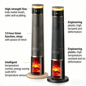 Chauffage PTC à commande numérique, ventilateur oscillant à 360 degrés, thermostat réglable, efficacité énergétique A++, 1100W/2200W, 400-499 - Product Image 5