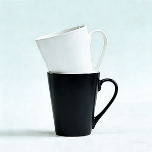 Tazas de Cerámica Liling, Color Negro Mate, Gris, Blanco, Diseño Minimalista, Color Sólido, para Uso General, Regalo Empresarial - Product Image 3