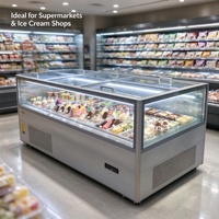 Congélateur Commercial Réfrigérateur Armoire Réfrigérée à Air Refroidi Dégivrage Automatique Vitrine Multi-Portes Fournitures pour Entreposage et Supermarchés
