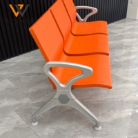 Chaise d'attente de réception, banc triple, 3 places, mousse PU, noir, rouge, bleu, siège médical pour hôpital, chaise d'attente