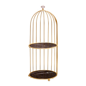 Birdcage Storage Rack 3 Tier Marble Top Cosmetic Organizer <b>Desktop</b> Bathroom Kitchen Toilet Makeup Storage - Product Image 5