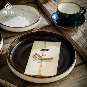 Plato <span class=keywords><strong>de</strong></span> Pasta <span class=keywords><strong>de</strong></span> Cerámica Profunda con Esmalte Moteado Pintado a Mano Estilo Rústico FENN, Plato <span class=keywords><strong>de</strong></span> Porcelana para Sopa, Postre y <span class=keywords><strong>Cena</strong></span> para Restaurantes y Hoteles - Product Image 6