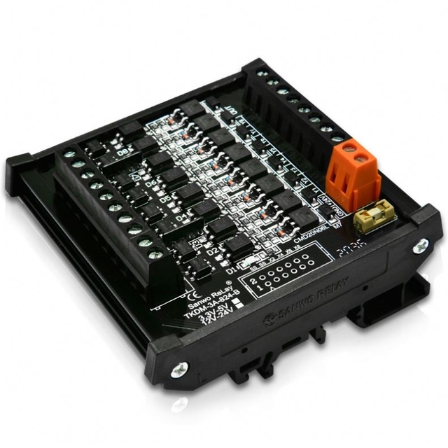8-Channel Mini Fuses Solenoid Valve 12V/24V Single-Chip Microcontroller Control Optocoupled Isolation Amplifier Module Linear