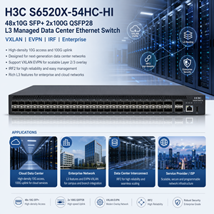 S6520X-54HC-HI H3C 48x10G SFP + 2x100G QSFP28ศูนย์ข้อมูลที่จัดการ L3อีเธอร์เน็ตสวิตช์ VXLAN EVPN IRF องค์กร - Product Image 3