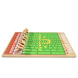 EASTOMMY ET-230418 Marseillais Chess Horse Racing Jeu de société en chêne Jeu de courses hippiques en bois True Metal Horse Markers - Product Image 2