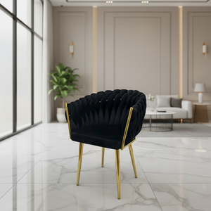 Sillas de Comedor Rosa Intenso, Sillas Tapizadas Negras para Comedor, Mesa de Comedor, Silla de Comedor de Tela con Respaldo Alto - Product Image 6