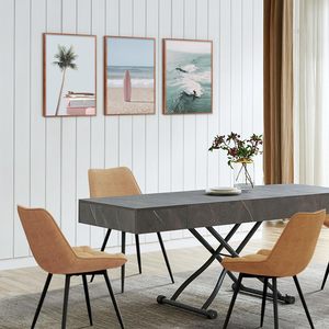 Juego de 3 letreros de pared de madera marco océano ola palmera playa ilustraciones tabla de surf arte impresiones madera playa enmarcado lienzo <span class=keywords><strong>para</strong></span> decoración <span class=keywords><strong>del</strong></span> hogar - Product Image 5