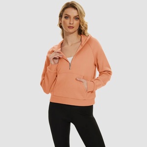 Sudadera de deporte de gran tamaño con estampado de logotipo y precio de fábrica de alta calidad, sudaderas lisas con capucha para mujer - Product Image 5