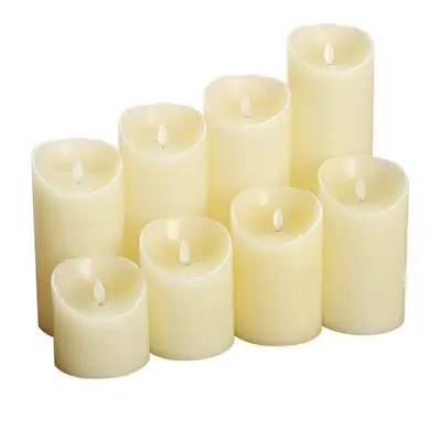 Christmas Decorations Flameless LED Candle With Remote, Battery Operated Real Wax Candle Pillar Flickering