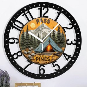25cm Circular Iron <strong>Wall</strong> <strong>Clock</strong> with a Hidden Image When <strong>Viewed</strong> from Angle - Product Image 3