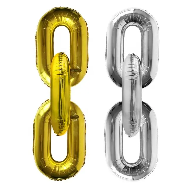 hot sale DIY party decoration balloons Gold Silver Globos Chain Link Number 0 Foil Balloons For Birthday Wedding party