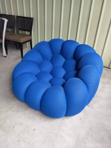 Canapé Bulle Moderne de Luxe Disen, Monoplace, Bleu, Tissu 5D, Éponge Haute Densité, Pieds en Bois, Modulaire pour Salon - Product Image 4