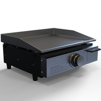 Plaque de barbecue portable de 17 pouces pour l'extérieur Grille de table alimentée en acier Combo Plancha à un brûleur BBQ extérieur portable au propane