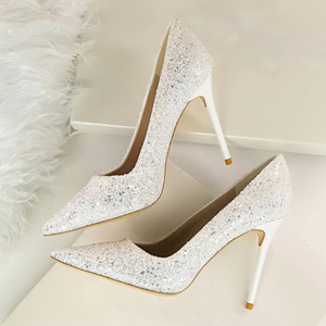 Scarpe donna tacco donna con elegante finitura paillettes e stile Club Sexy per feste di moda e look da sera <span class=keywords><strong>Chic</strong></span> - Product Image 3