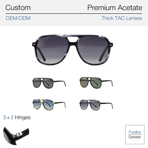 偏光ユニセックスパイロットサングラス UV400保護 快適なフルリムフレーム 高級ブランド Pureline Eyewear - Product Image 4