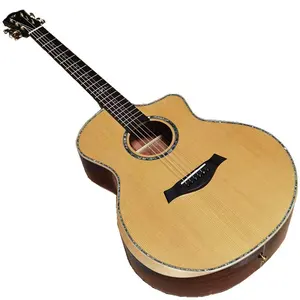 גלירוי 41 אינץ' כולו עץ מלא גב ושוליים גיטרה אקוסטית עם נרתיק קשיח