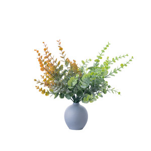 Plante d'eucalyptus artificielle CallaFloral, couleurs automnales vertes, PVC souple, décoration intérieure MW20206 - Product Image 5