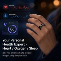 Bague connectée de santé avec étanchéité IP68, bord ultra-fin, contrôle gestuel, vidéo, prise de photo, suivi du rythme cardiaque, du sommeil et de l'oxygène sanguin