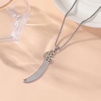 Colgante de Acero Inoxidable con Forma de Espada Scimitar Zulfiqar, Joyería de Moda Islámica Árabe Musulmana, Collar con Corán, Venta al por Mayor