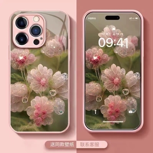 2023ใหม่น่ารักดอกไม้กันกระแทกแก้วกรณีโทรศัพท์สำหรับ <span class=keywords><strong>IPhone</strong></span> 13 12 Pro Max 11 14 Plus 3D ภาพสูงหญิงปก - Product Image 5
