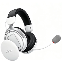 Casque de jeu sans fil 2,4 G, casque de jeu dynamique supra-auriculaire, trois modes, batterie détachable, pour PC/joueur
