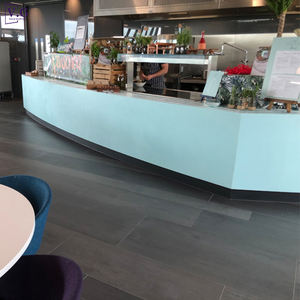 Mostrador de Caja Moderno para <span class=keywords><strong>Restaurante</strong></span>, Mostrador de Caja para Cafetería Hecho de Piedra de Superficie Sólida de Alta Calidad - Product Image 4