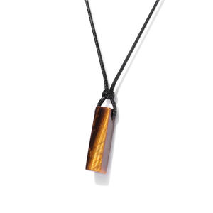 <span class=keywords><strong>Collana</strong></span> con Pendente Rettangolare in Pietra Irregolare per <span class=keywords><strong>Uomo</strong></span>, Stile Europeo e Americano, Nuova Pietra Grezza Energetica con Cordino Regolabile - Product Image 6