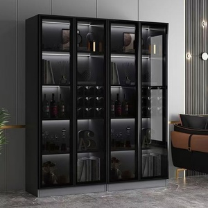 Armoire de rangement combinée grande capacité avec porte en verre trempé anti-poussière et éclairage LED à détecteur de mouvement <span class=keywords><strong>pour</strong></span> la maison et le bureau - Product Image 6