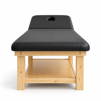 Table de massage en bois massif, stationnaire, pour soins de beauté, lit de massage pour SPA, salon, clinique, hôtel, thérapie de massage facial