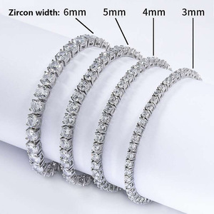 Accesorios de Moda: Pulsera de Zirconia con Cadena de Tenis de Una Sola Hilera y Hebilla de Resorte para Hombre, Estilo Hip Hop, Tanjing - Product Image 4
