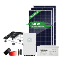 Sistem Tenaga Surya Whayo 6 Kw 10Kw 15 Kw 10000W Kit Fotovoltaik Lengkap Sistem Penyimpanan Energi Surya Hibrida Dengan Baterai Lithium