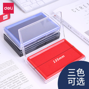 Deli Inkpad 9864 Large Red Quick Drying Stamp Pad For Office Use Square Shape PP Sponge 135x88x25mm - Product Image 4