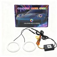 KEBOSIED Feux de jour LED Angel Eyes pour voiture, contrôle par application, multicolores