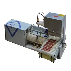OEM Mesin Senar Pakaian Otomatis Komersial Mesin Tusuk Sate BBQ Daging Ayam Kebab dengan Sertifikat CE
