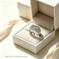 Bague Hip Hop large et massive pour homme, micro-pavée de zircon carré, en laiton plaqué platine, bague statement