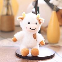 Porte-clés et breloques de sac en peluche personnalisée, motif vache des Highlands mignonne et super douce, pendentif pour sac à dos, cadeau pour femme et fille