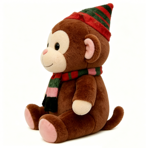Decoración festiva personalizada de mono adorable para dormitorio, juguete suave de mono navideño seguro para niños pequeños - Product Image 5