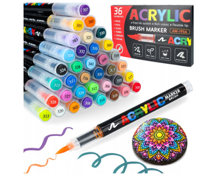 Marcador Acrílico Líquido de 72 Colores, Punta Suave, Tinta Permanente, para Dibujo Artístico, Ancho de Escritura de 6 mm, Punta de Pincel - Product Image 2