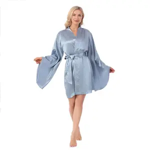 Baju Tidur Kimono Sutra Satin Wanita Mewah Manset Lebar