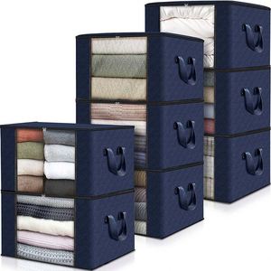 Multipurpose Clothes Organizer Storage Bags Boxes With, Large Window Sturdy Handles for Closet Bedding Toys - Product Image 1