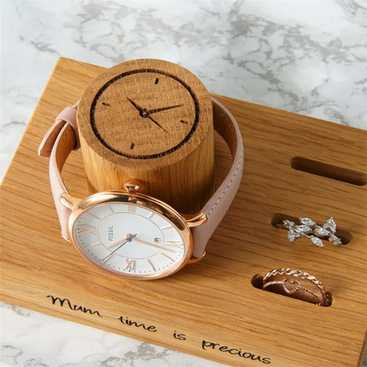 유럽 스타일 나무 시계 홀더 디스플레이 스탠드 시계 및 반지
