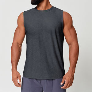 Camiseta sin mangas para hombre, ropa deportiva, fitness, camiseta sin mangas de color sólido, chaleco de entrenamiento para gimnasio - Product Image 1