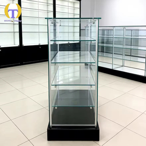 <span class=keywords><strong>Vitrine</strong></span> en verre à vision panoramique, étagères pour avocats, éclairage <span class=keywords><strong>LED</strong></span>, écologique, étanche |   <span class=keywords><strong>Vitrine</strong></span> de présentation noire pour centres commerciaux - Product Image 3